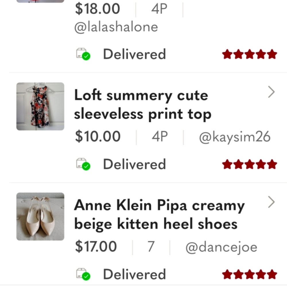 5 stars rating merchandises and service